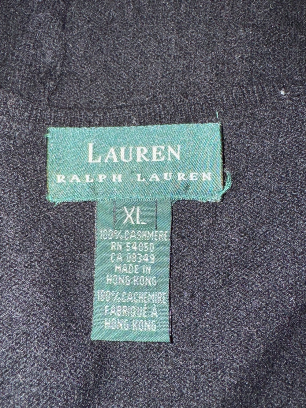 Ralph Lauren Cashmere Black Crewneck Cardigan - Picture 7 of 11